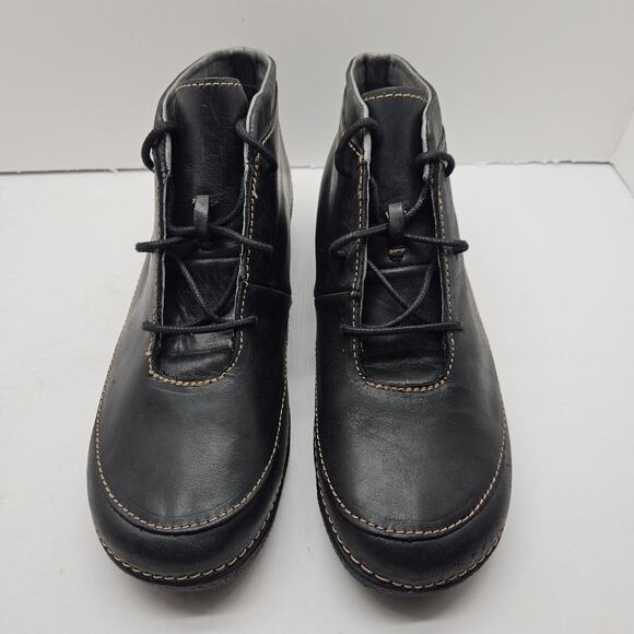 Duluth Trading Co Andina Womens Sz 9.5 Black Leather Chukka Ankle Boots NWT - Picture 4 of 10